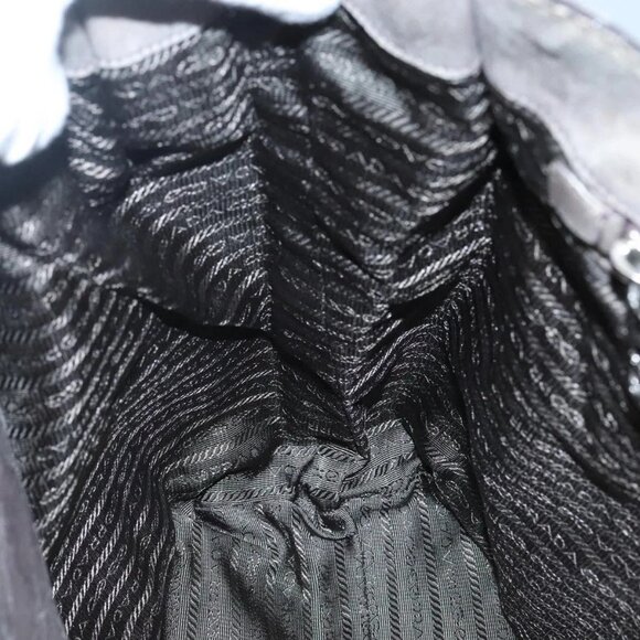 PRADA Hand Bag Leather 2way Gray Silver Auth ar13717 - Picture 13 of 16